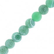Naturstein Perlen 4mm Achat crackle Green frosted